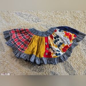 Persnickety Colorful Patchwork Skirt with Ruffle Hem 4